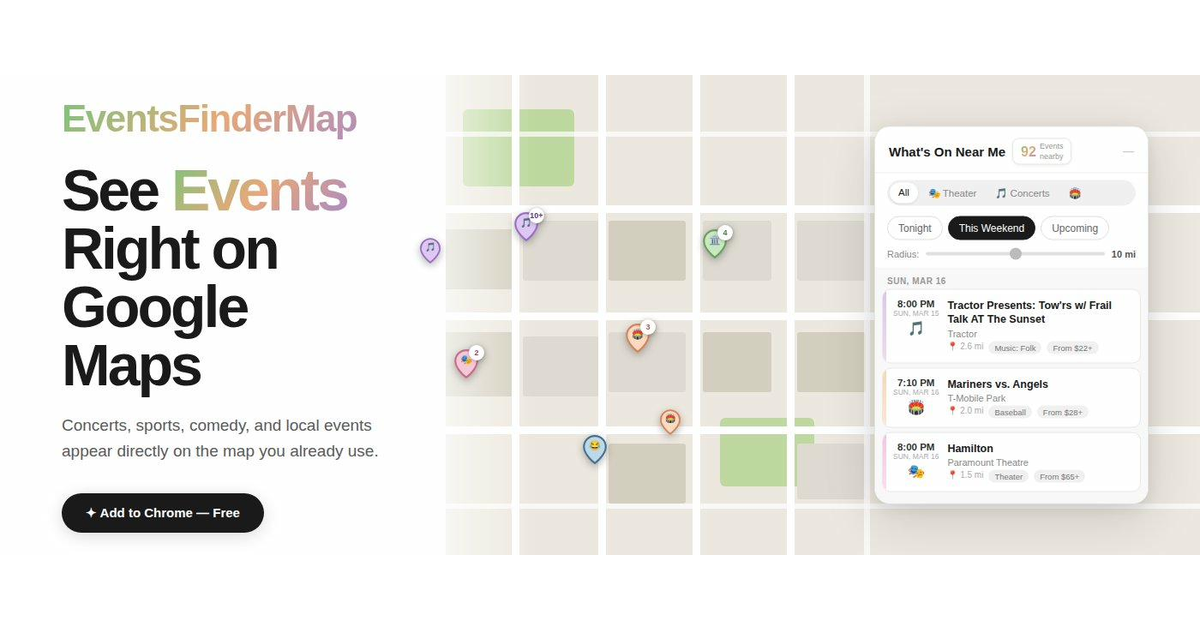 EventsFinderMap – Events on Google Maps